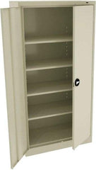 Tennsco - 5 Shelf Locking Storage Cabinet - Steel, 36" Wide x 18" Deep x 72" High, Champagne/Putty - A1 Tooling