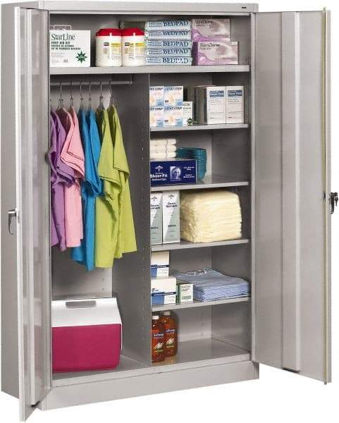 Tennsco - 6 Shelf Locking Storage Cabinet - Steel, 48" Wide x 24" Deep x 78" High, Light Gray - A1 Tooling