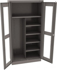 Tennsco - 6 Shelf Combination Storage Cabinet - Steel, 36" Wide x 18" Deep x 72" High, Medium Gray - A1 Tooling