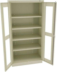 Tennsco - 5 Shelf Visible Storage Cabinet - Steel, 36" Wide x 18" Deep x 72" High, Champagne/Putty - A1 Tooling