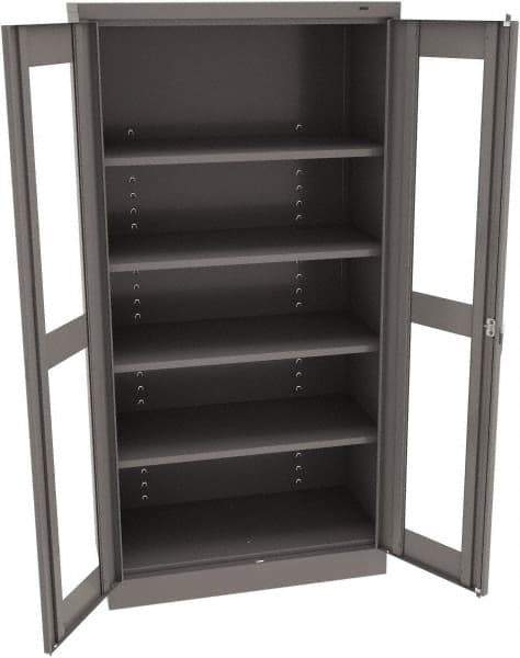 Tennsco - 5 Shelf Visible Storage Cabinet - Steel, 36" Wide x 18" Deep x 72" High, Medium Gray - A1 Tooling