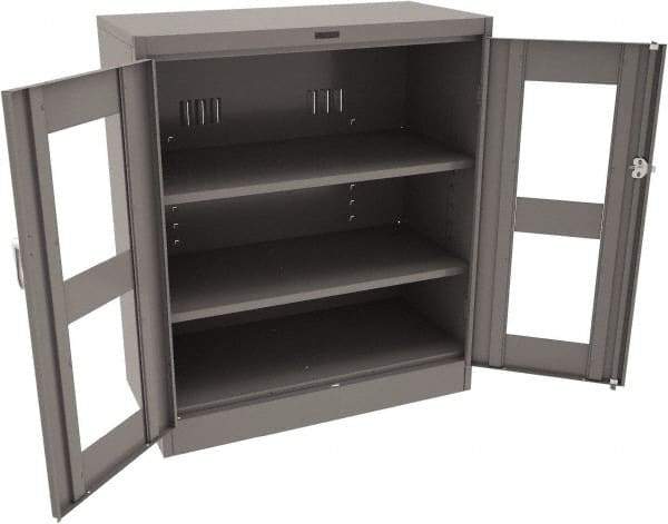 Tennsco - 3 Shelf Visible Storage Cabinet - Steel, 36" Wide x 24" Deep x 42" High, Medium Gray - A1 Tooling