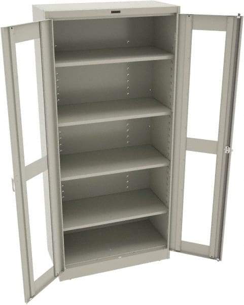 Tennsco - 5 Shelf Visible Storage Cabinet - Steel, 36" Wide x 18" Deep x 78" High, Light Gray - A1 Tooling