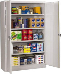 Tennsco - 5 Shelf Locking Storage Cabinet - Steel, 48" Wide x 18" Deep x 78" High, Light Gray - A1 Tooling