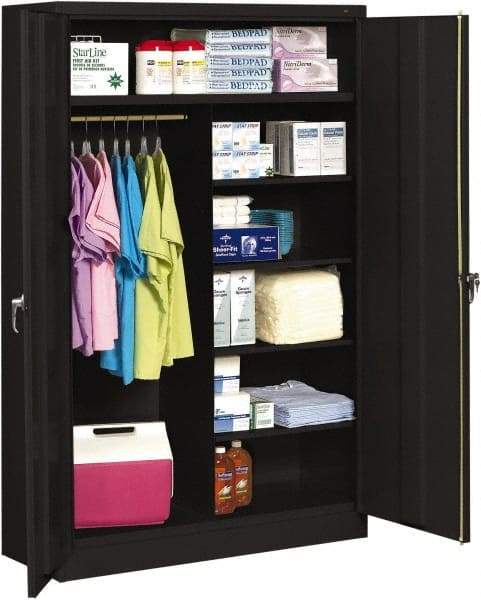 Tennsco - 6 Shelf Locking Storage Cabinet - Steel, 48" Wide x 24" Deep x 78" High, Black - A1 Tooling