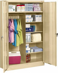 Tennsco - 6 Shelf Locking Storage Cabinet - Steel, 48" Wide x 24" Deep x 78" High, Champagne/Putty - A1 Tooling