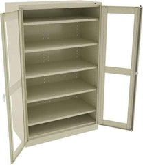 Tennsco - 5 Shelf Visible Storage Cabinet - Steel, 48" Wide x 24" Deep x 78" High, Champagne/Putty - A1 Tooling