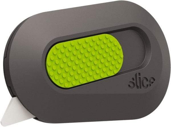 Slice - Retractable Utility Knife - 2-1/2" Blade, Black & Green Rubber Handle, 1 Blade Included - A1 Tooling