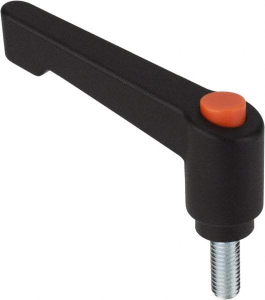 Morton Machine Works - M10, 20mm Hub Diam, Glass Fiber Reinforced Plastic Threaded Stud Adjustable Clamping Handle - 40mm Stud Length, 80mm OAL, 103mm High - A1 Tooling