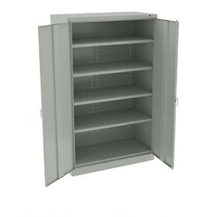 Tennsco - 6 Shelf Wardrobe Storage Cabinet - Steel, 48" Wide x 24" Deep x 78" High, Light Gray - A1 Tooling