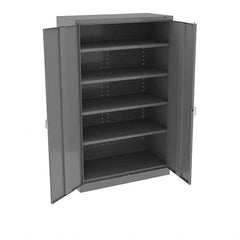 Tennsco - 5 Shelf Locking Storage Cabinet - Steel, 48" Wide x 24" Deep x 78" High, Medium Gray - A1 Tooling