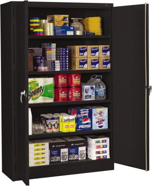 Tennsco - 5 Shelf Locking Storage Cabinet - Steel, 48" Wide x 18" Deep x 78" High, Black - A1 Tooling