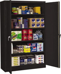 Tennsco - 5 Shelf Locking Storage Cabinet - Steel, 48" Wide x 18" Deep x 78" High, Black - A1 Tooling