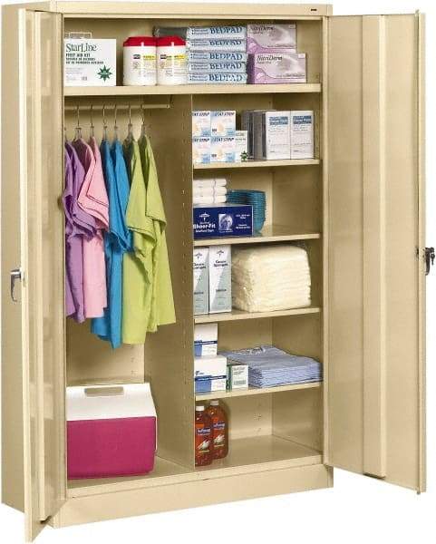 Tennsco - 5 Shelf Locking Storage Cabinet - Steel, 48" Wide x 18" Deep x 78" High, Sand - A1 Tooling