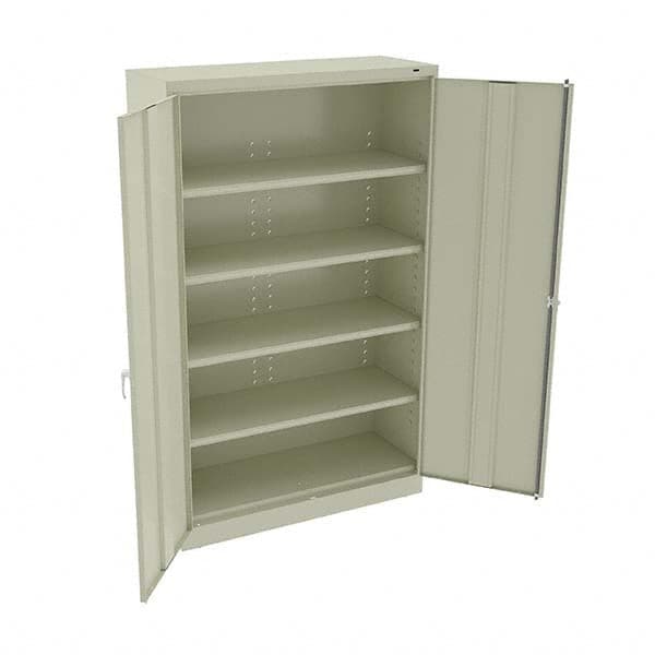 Tennsco - 6 Shelf Wardrobe Storage Cabinet - Steel, 48" Wide x 24" Deep x 78" High, Champagne/Putty - A1 Tooling