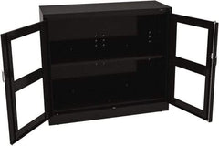 Tennsco - 2 Shelf Visible Storage Cabinet - Steel, 48" Wide x 18" Deep x 42" High, Black - A1 Tooling