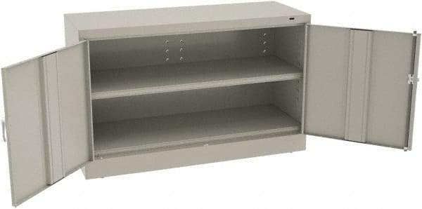 Tennsco - 2 Shelf Locking Storage Cabinet - Steel, 48" Wide x 18" Deep x 30" High, Light Gray - A1 Tooling