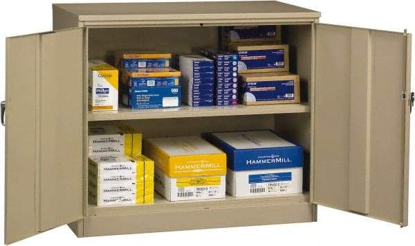 Tennsco - 2 Shelf Locking Storage Cabinet - Steel, 48" Wide x 24" Deep x 42" High, Sand - A1 Tooling