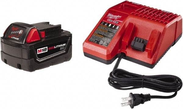 Milwaukee Tool - 18 Volt, 1 Battery Lithium-Ion Power Tool Charger - Battery Included - A1 Tooling