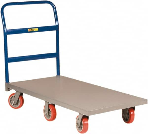 Little Giant - 3,600 Lb Capacity Steel 6-Wheeled Platform Truck - Steel Deck, 36" OAW, 72" Platform Length, Polyurethane Casters - A1 Tooling