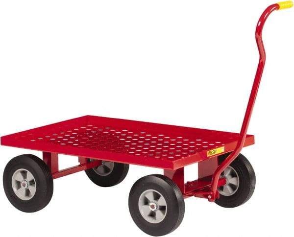 Little Giant - 1,200 Lb Capacity Steel Perforated Steel Deck Wagon Truck - Steel Deck, 24" OAW, Solid Rubber Casters - A1 Tooling