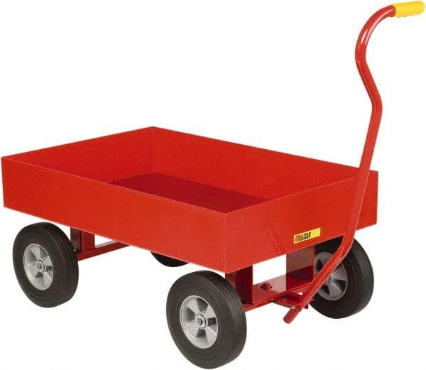 Little Giant - 1,200 Lb Capacity Steel 6 Inch Deep Steel Wagon Truck - Steel Deck, 24" OAW, Solid Rubber Casters - A1 Tooling