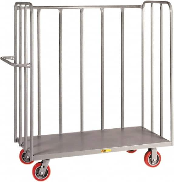 Little Giant - 3,600 Lb Capacity Steel 3-Sided Truck - Steel Deck, 30" OAW, 60" Platform Length, Polyurethane Casters - A1 Tooling