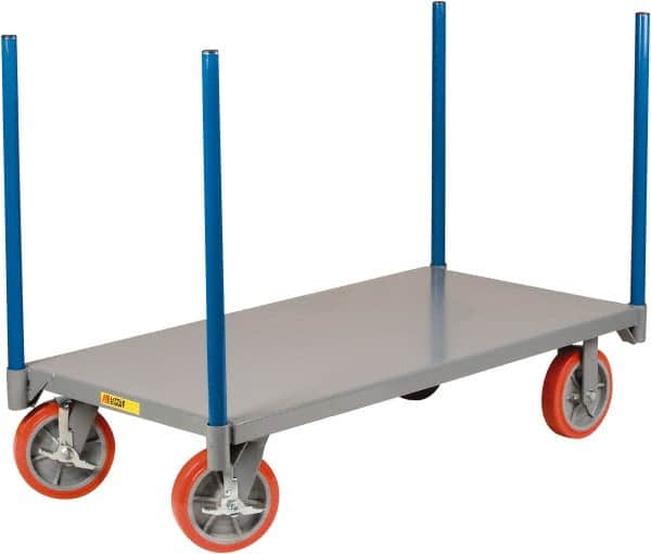 Little Giant - 3,600 Lb Capacity Steel Pipe Stake Truck - Steel Deck, 30" OAW, 60" Platform Length, Polyurethane Casters - A1 Tooling