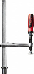 Bessey - 1,000 Lb Holding Capacity, 12" Max Opening Capacity, 1,000 Lb Clamping Pressure, Manual Hold Down Clamp - 7-11/16" Arm Length, 7-7/8" Clamp Length, 1-37/64" Clamp Width, 15-3/4" Clamp Height, 28mm Stud Mount, Steel - A1 Tooling