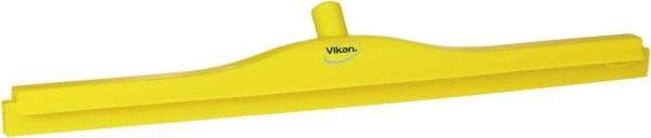 Vikan - 27.6" Polypropylene Blade Floor Squeegee Frame - Threaded End, Double Edge, Yellow, Polypropylene Holder - A1 Tooling