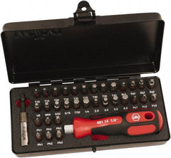 Wiha - Bit Set - 1/8 to 7/32" Hex, #1 to #3, 1/4" Drive, Phillips, Hex, Torx, Square, Pozidriv Point - A1 Tooling