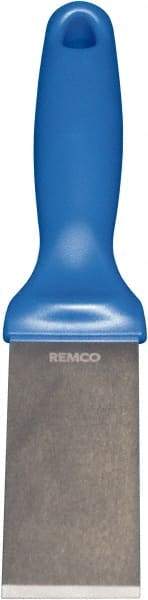 Remco - Stiff Stainless Steel Beveled Scraper - 1-1/2" Blade Width x 3-1/2" Blade Length, 5-13/32" Long Ergonomic Polypropylene Handle - A1 Tooling