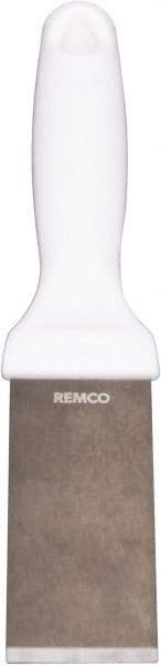 Remco - Stiff Stainless Steel Beveled Scraper - 1-1/2" Blade Width x 3-1/2" Blade Length, 5-13/32" Long Ergonomic Polypropylene Handle - A1 Tooling