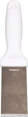 Remco - Stiff Stainless Steel Beveled Scraper - 1-1/2" Blade Width x 3-1/2" Blade Length, 5-13/32" Long Ergonomic Polypropylene Handle - A1 Tooling