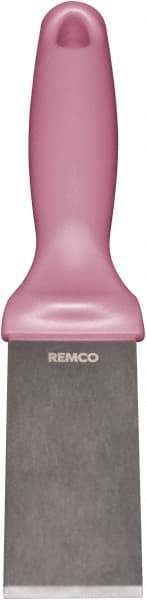 Remco - Stiff Stainless Steel Beveled Scraper - 1-1/2" Blade Width x 3-1/2" Blade Length, 5-13/32" Long Ergonomic Polypropylene Handle - A1 Tooling