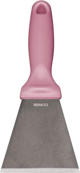 Remco - Stiff Stainless Steel Beveled Scraper - 1-1/2" Blade Width x 3-1/2" Blade Length, 5-13/32" Long Ergonomic Polypropylene Handle - A1 Tooling