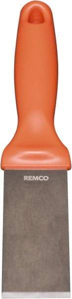 Remco - Stiff Stainless Steel Beveled Scraper - 1-1/2" Blade Width x 3-1/2" Blade Length, 5-13/32" Long Ergonomic Polypropylene Handle - A1 Tooling