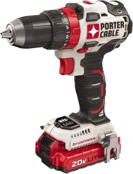 Porter-Cable - 20 Volt 1/2" Chuck Mid-Handle Cordless Drill - 0-1800 RPM, Keyless Chuck, Reversible, 2 Lithium-Ion Batteries Included - A1 Tooling