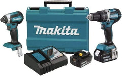 Makita - 18 Volt Cordless Tool Combination Kit - Includes 1/2" Hammer Drill & 1/4" Impact Driver, Lithium-Ion Battery Included - A1 Tooling