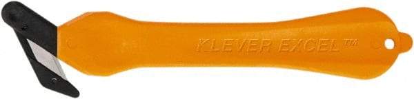 Klever Innovations - Fixed Safety Cutter - 1-1/4" Carbon Steel Blade, Orange Plastic Handle, 1 Blade Included - A1 Tooling