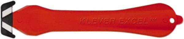 Klever Innovations - Fixed Safety Cutter - 1-1/4" Carbon Steel Blade, Red Plastic Handle, 1 Blade Included - A1 Tooling