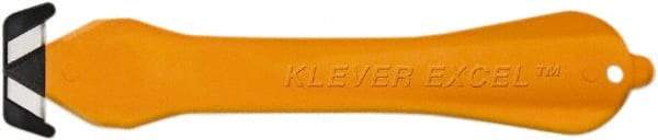 Klever Innovations - Fixed Safety Cutter - 1-1/4" Carbon Steel Blade, Orange Plastic Handle, 1 Blade Included - A1 Tooling