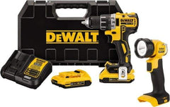 DeWALT - 20 Volt 1/2" Chuck Mid-Handle Cordless Drill - 0-500 & 0-2000 RPM, Keyless Chuck, Reversible, 2 Lithium-Ion Batteries Included - A1 Tooling