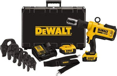 DeWALT - 4 Ton Electric Crimper - Includes DCE200, (2) DCB204, DCE115, Shoulder Strap, (5) 1/2 - 2" Crimping Heads, Kit Box - A1 Tooling