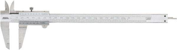 SPI - 0 to 200mm Stainless Steel Vernier Caliper - 0.02mm Graduation, 1.97" Jaw Depth, 0.0015" Accuracy, Includes NIST Traceability Certificate - A1 Tooling