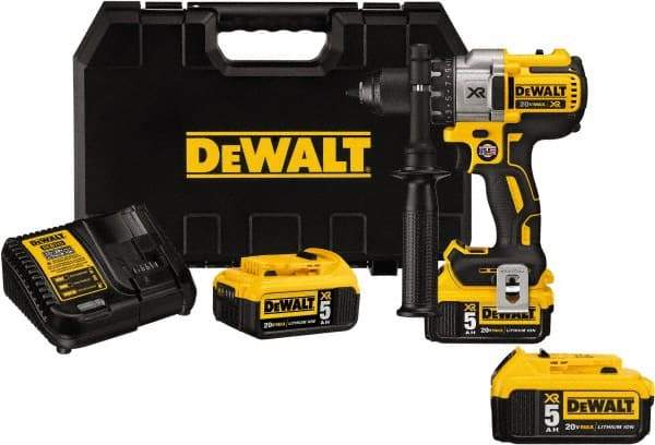 DeWALT - 20 Volt 1/2" Chuck Pistol Grip Handle Cordless Drill - 0-2000 RPM, Keyless Chuck, Reversible, 2 Lithium-Ion Batteries Included - A1 Tooling