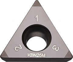 Kyocera - TPGW331 Grade KBN25M CBN Turning Insert - Megacoat Finish, 60° Triangle, 3/8" Inscr Circle, 3/16" Thick, 1/64" Corner Radius - A1 Tooling