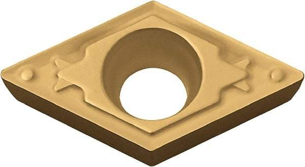 Kyocera - DCMT21.51 HQ Grade CA510 Carbide Turning Insert - TiCN/Al2O3/TiN Finish, 55° Diamond, 1/4" Inscr Circle, 3/32" Thick, 1/64" Corner Radius - A1 Tooling