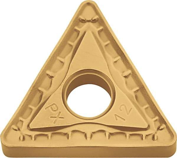 Kyocera - TNMM432 PX Grade CA525 Carbide Turning Insert - TiCN/Al2O3/TiN Finish, 60° Triangle, 1/2" Inscr Circle, 3/16" Thick, 1/32" Corner Radius - A1 Tooling