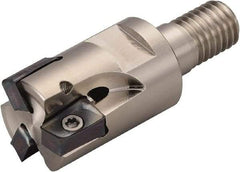 Kyocera - 16mm Cut Diam, 10mm Max Depth of Cut, 43mm OAL, Indexable Square Shoulder End Mill - LOMU 1004..ER-GH, LOMU 1004..ER-GM, LOMU 1004..ER-SM Inserts, M8 Modular Connection, 90° Lead Angle, Through Coolant, Series M-Four - A1 Tooling